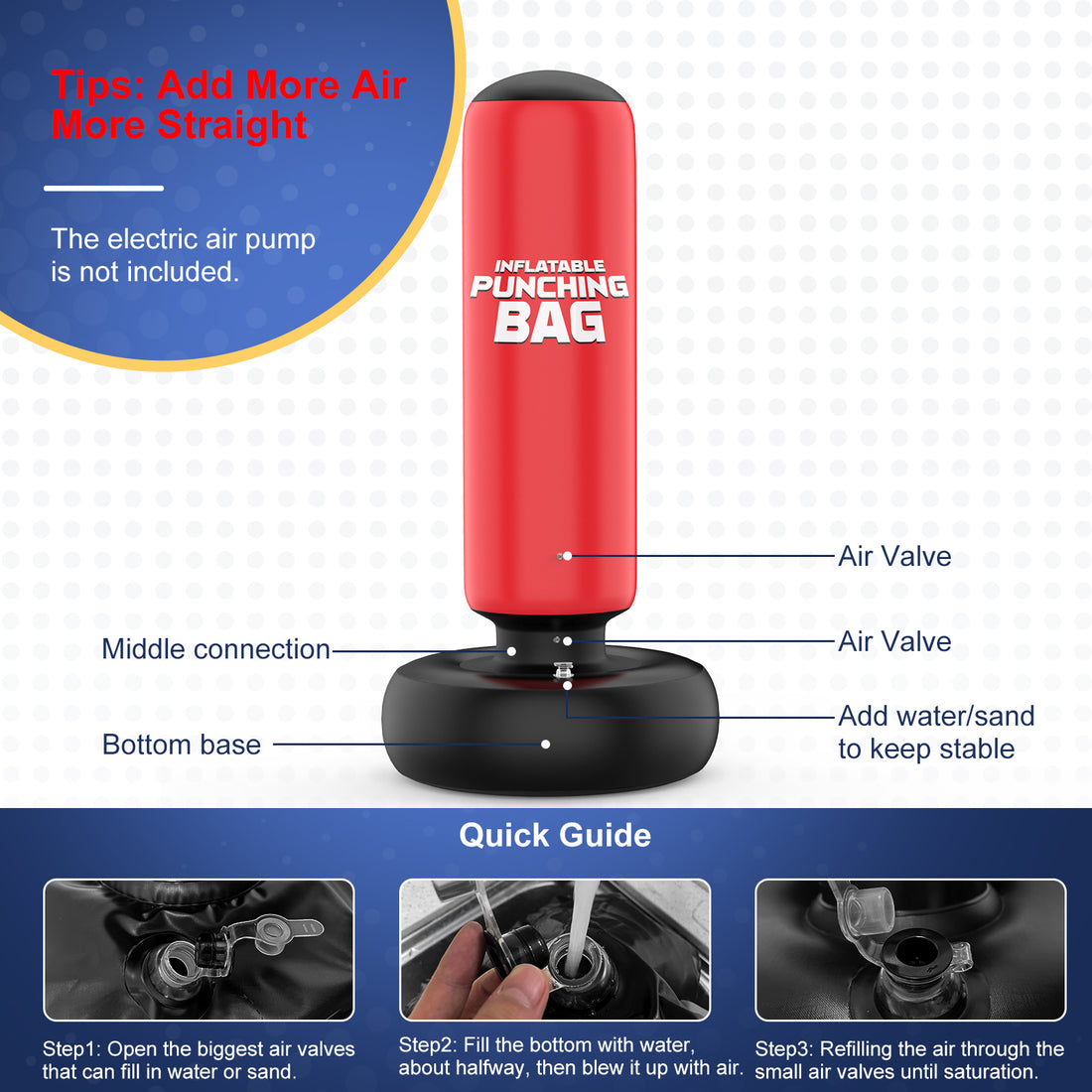 How to use the inflatable punching bag?