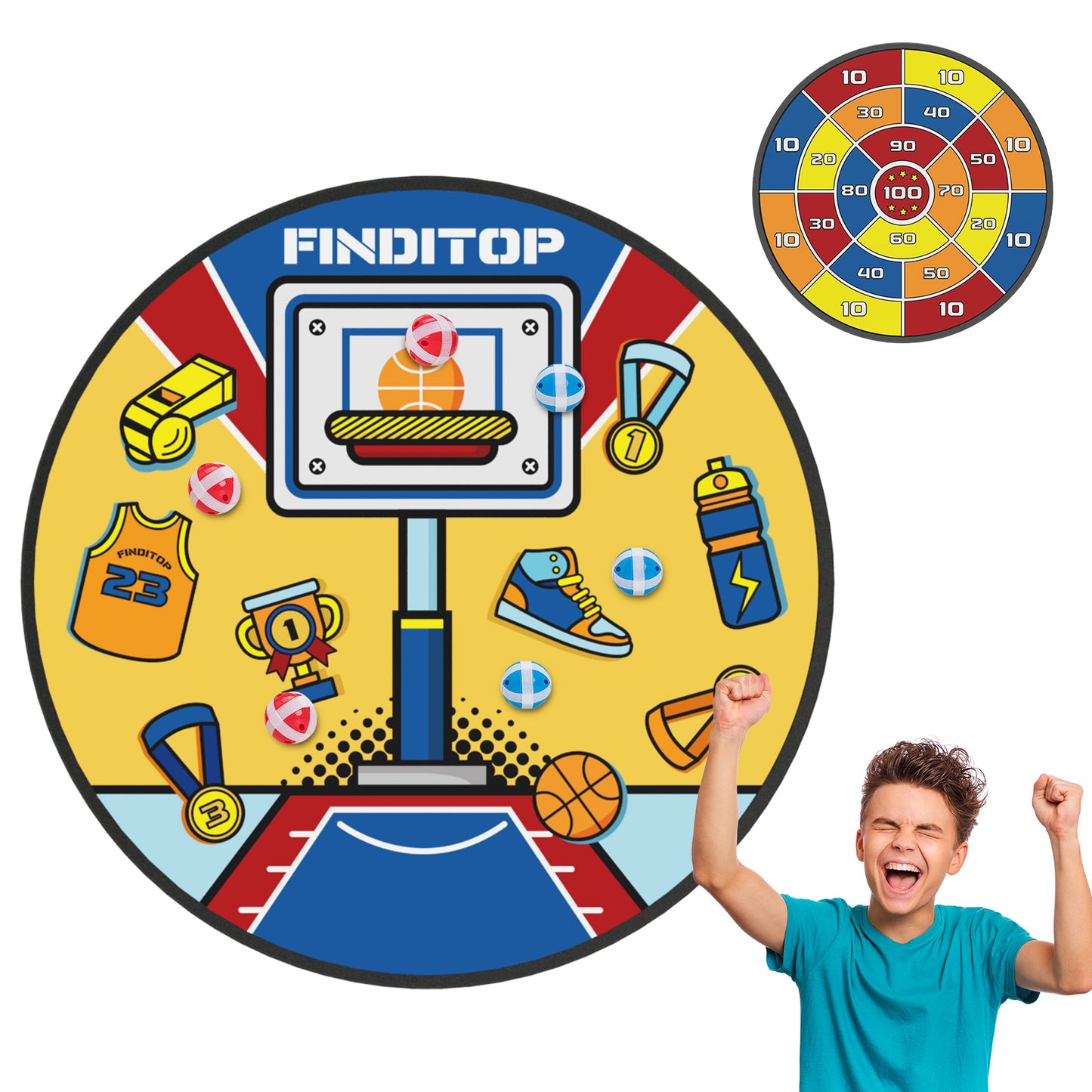 Finditop Basketball Dart Board for Kids