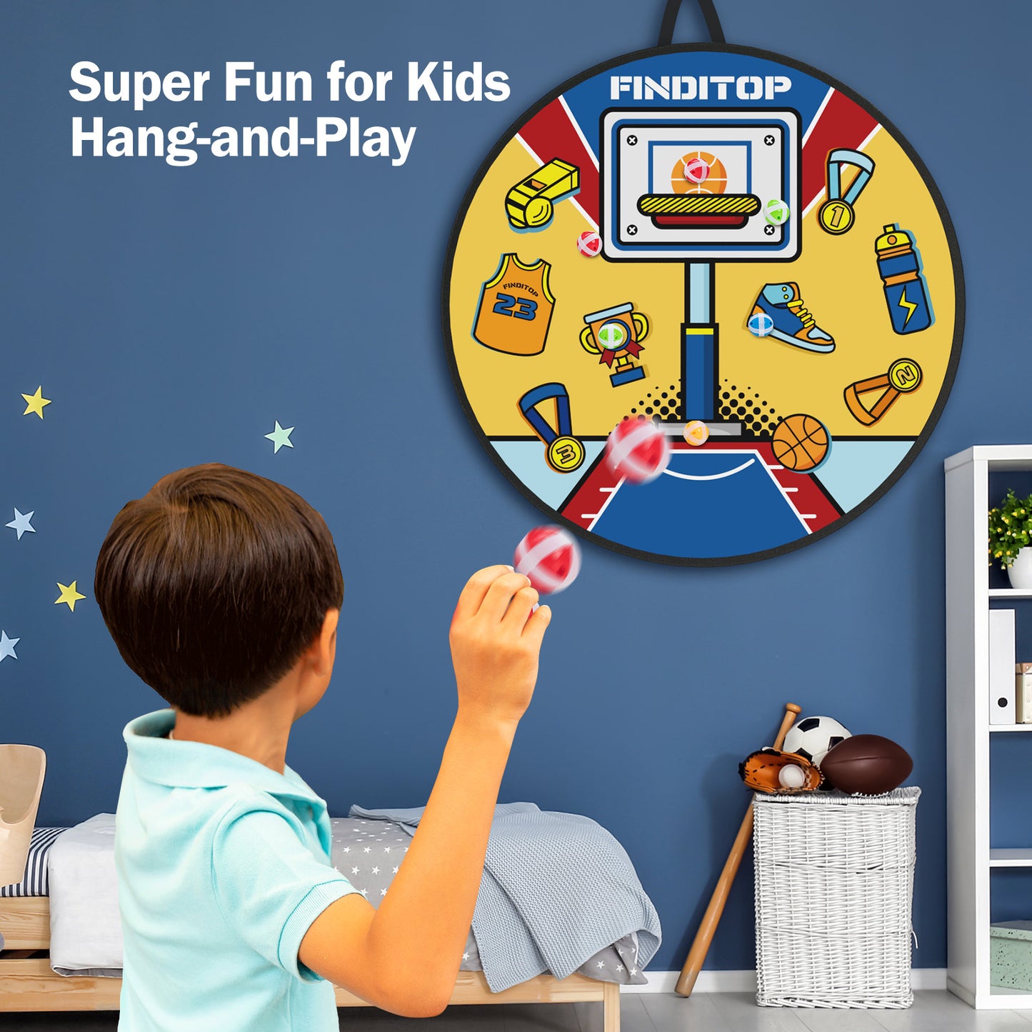 Finditop Basketball Dart Board for Kids