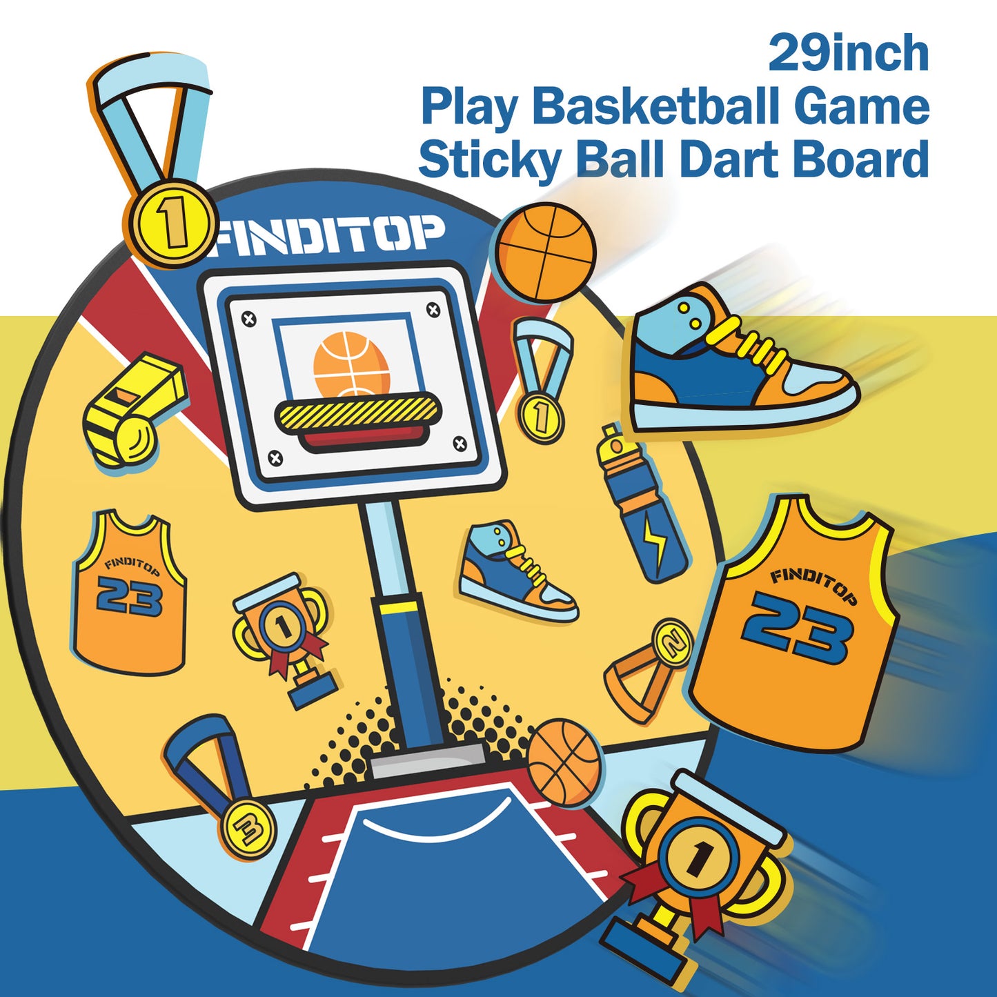 Finditop Basketball Dart Board for Kids