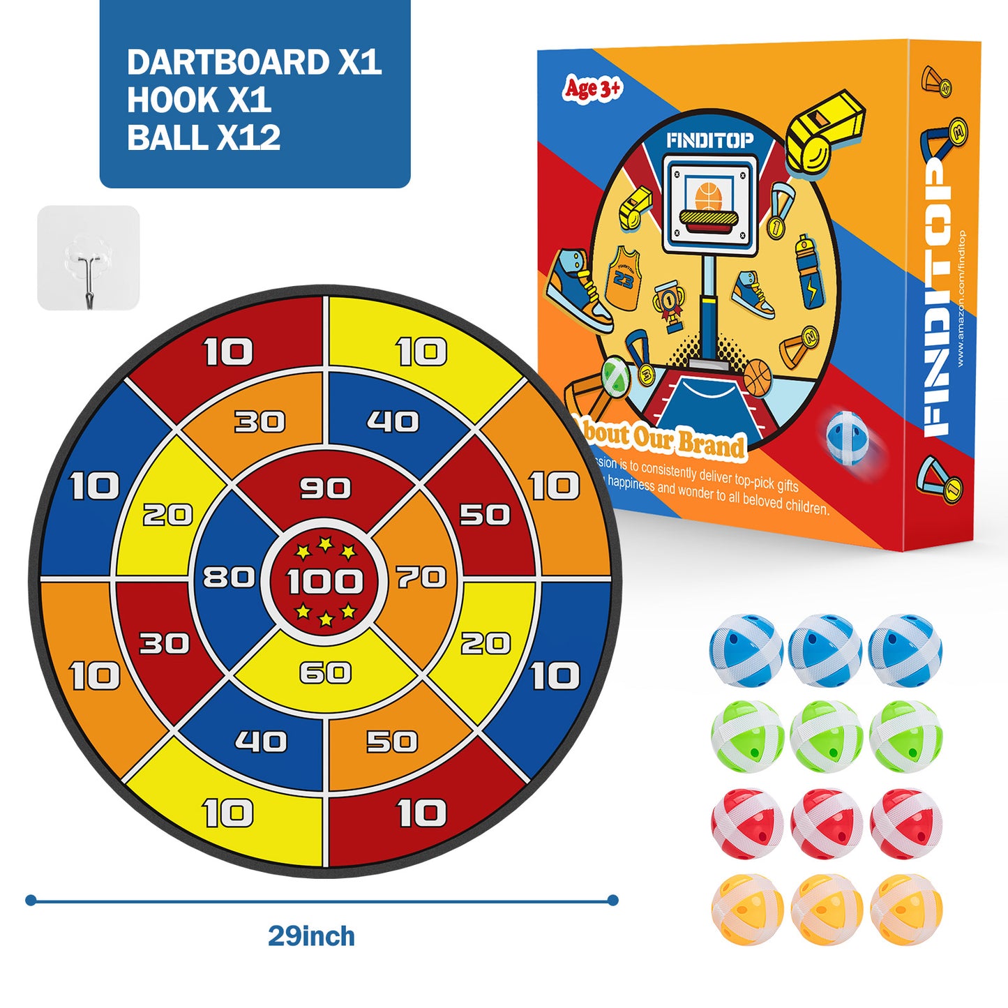 Finditop Basketball Dart Board for Kids